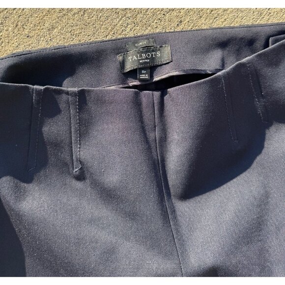 Talbots Black Curvy Fit Dress Pants Sz 8P Polyester Womens Trousers Office Forma - Picture 3 of 5